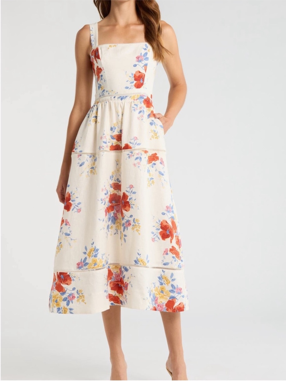✨NEW✨Reformation Everett Linen Sun Dress Midi in Soprano